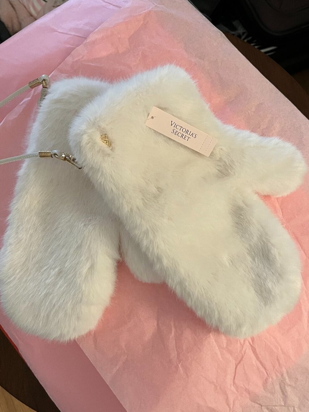 Victoria's Secret Luxe Faux Fur Mittens NWT